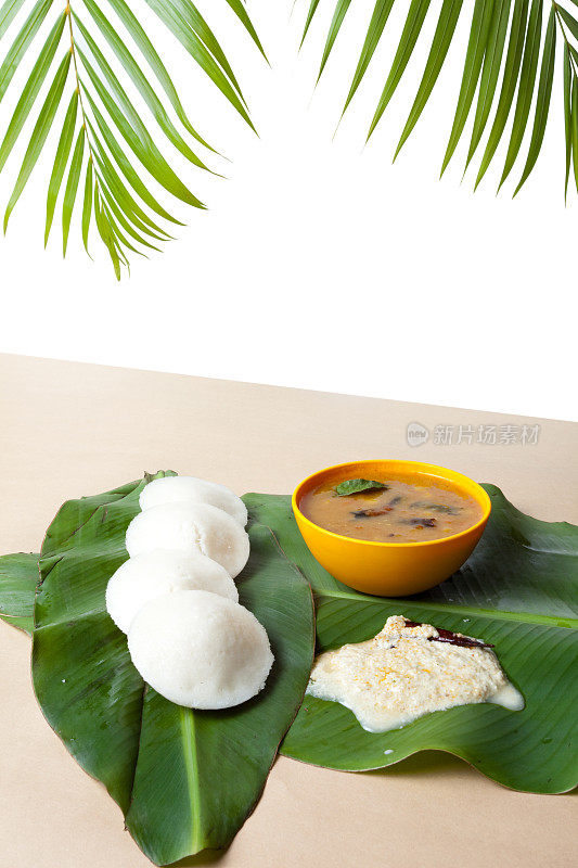 Idli Sambhar和酸辣酱，南印度菜